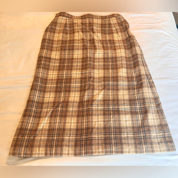 Pendleton Brown Plaid Midi Skirt - Picture 1 of 7
